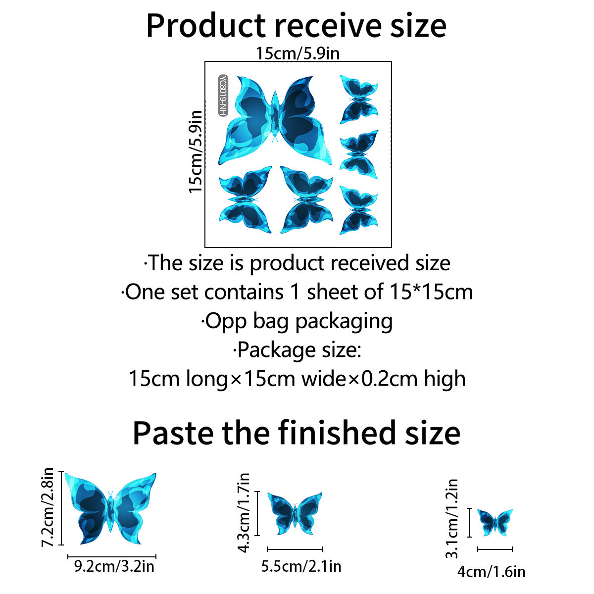 Blue Luminous Small Butterfly Bedroom Living Room Luminous Stickers Home Decor